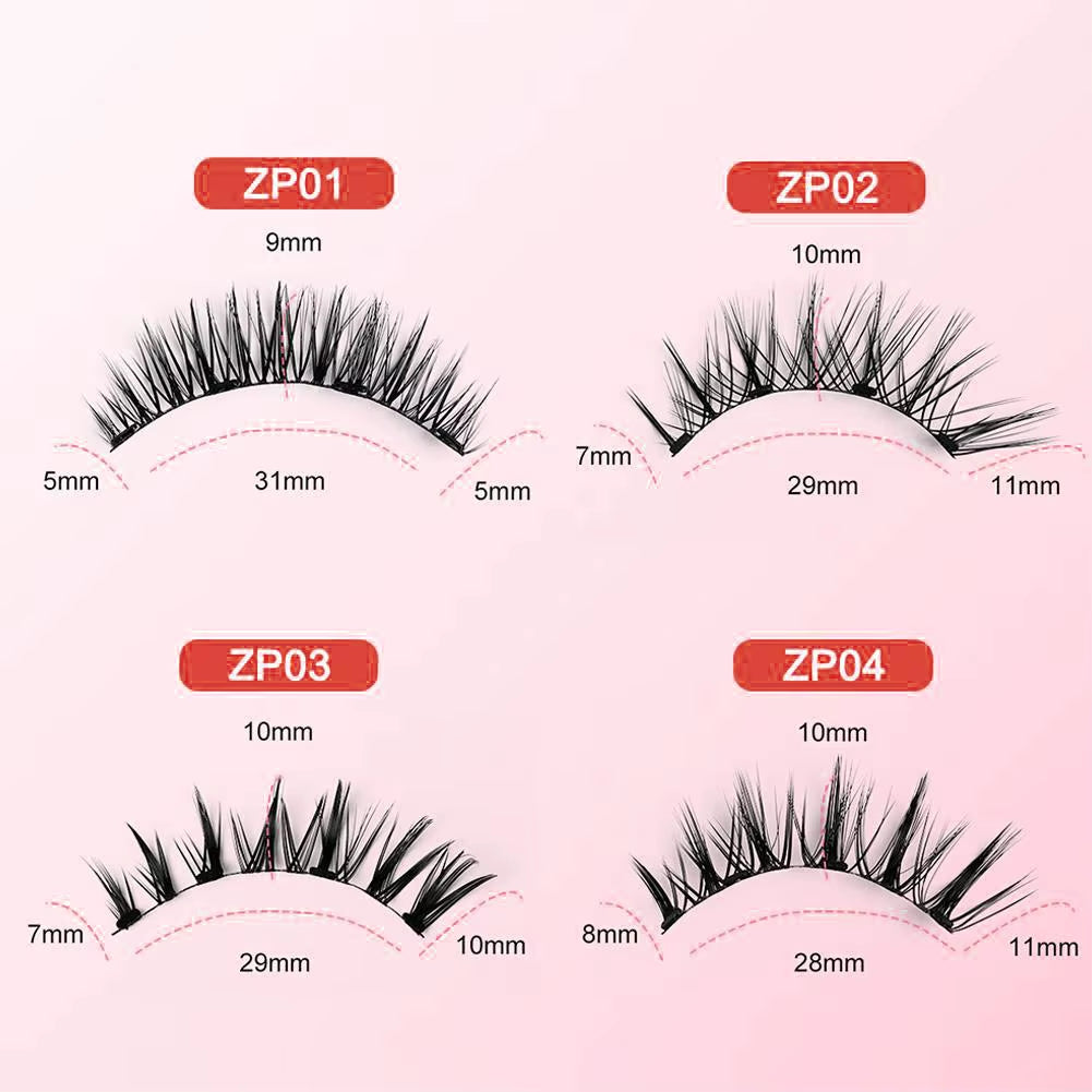 Magnetic Eyelashes Reusable Winged Magnetic 3D Mink Lashes Long-Lasting Non Glue Needed False Eyelashes with Tweezer Makeup