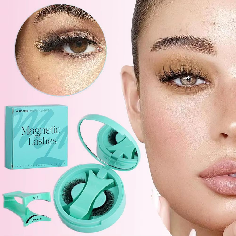 Magnetic Eyelashes Reusable Winged Magnetic 3D Mink Lashes Long-Lasting Non Glue Needed False Eyelashes with Tweezer Makeup