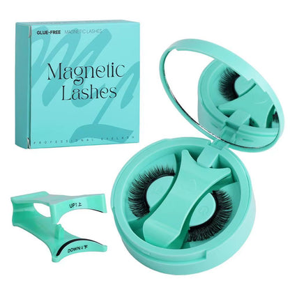 Magnetic Eyelashes Reusable Winged Magnetic 3D Mink Lashes Long-Lasting Non Glue Needed False Eyelashes with Tweezer Makeup
