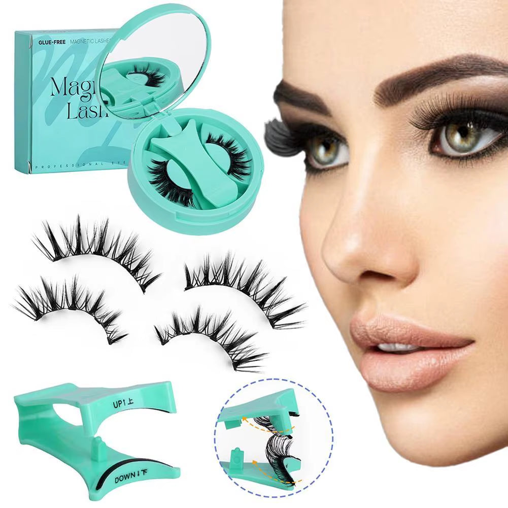 Magnetic Eyelashes Reusable Winged Magnetic 3D Mink Lashes Long-Lasting Non Glue Needed False Eyelashes with Tweezer Makeup